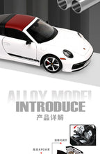 1:32 911 Targa 4S Sports Car Alloy Car Model Simulated Children's Toy Collection Ornaments for Boys Gifts