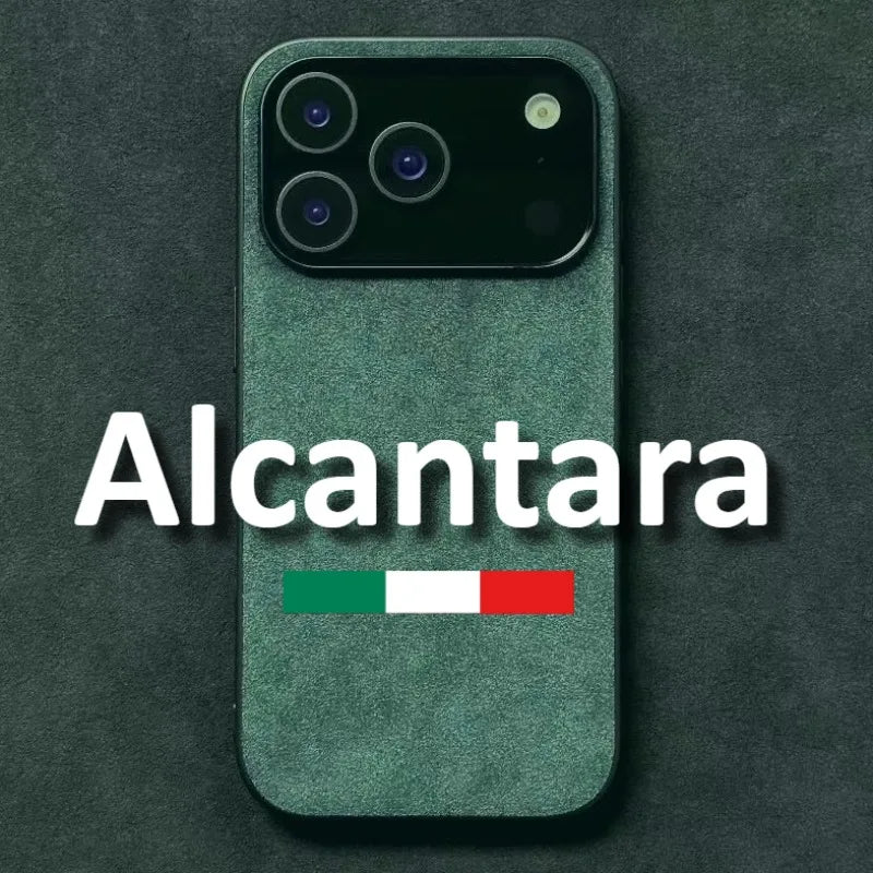 Solid Color Alcantara Phone Case for iPhone 17 Pro Max 17air 16 Pro 16E 15 Plus 14 13 12 Mini 11 XS XR Suede Leather Hard Cover