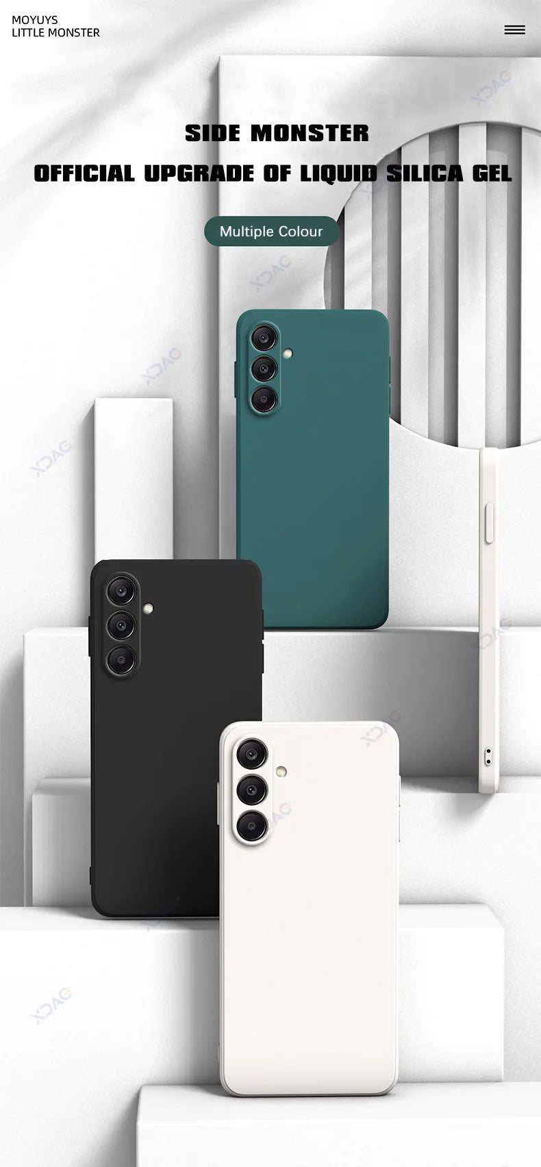 Original Square Liquid Silicone Phone Case for Samsung Galaxy A26 A36 A56 5G 360 Soft Protective Anti-drop Shockproof Back Cover