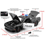 1:24 Challenger SRT Hellcat Police Car Alloy Sports Car Model Metal Racing Car Vehicle Model Sound Light Toy Gift
