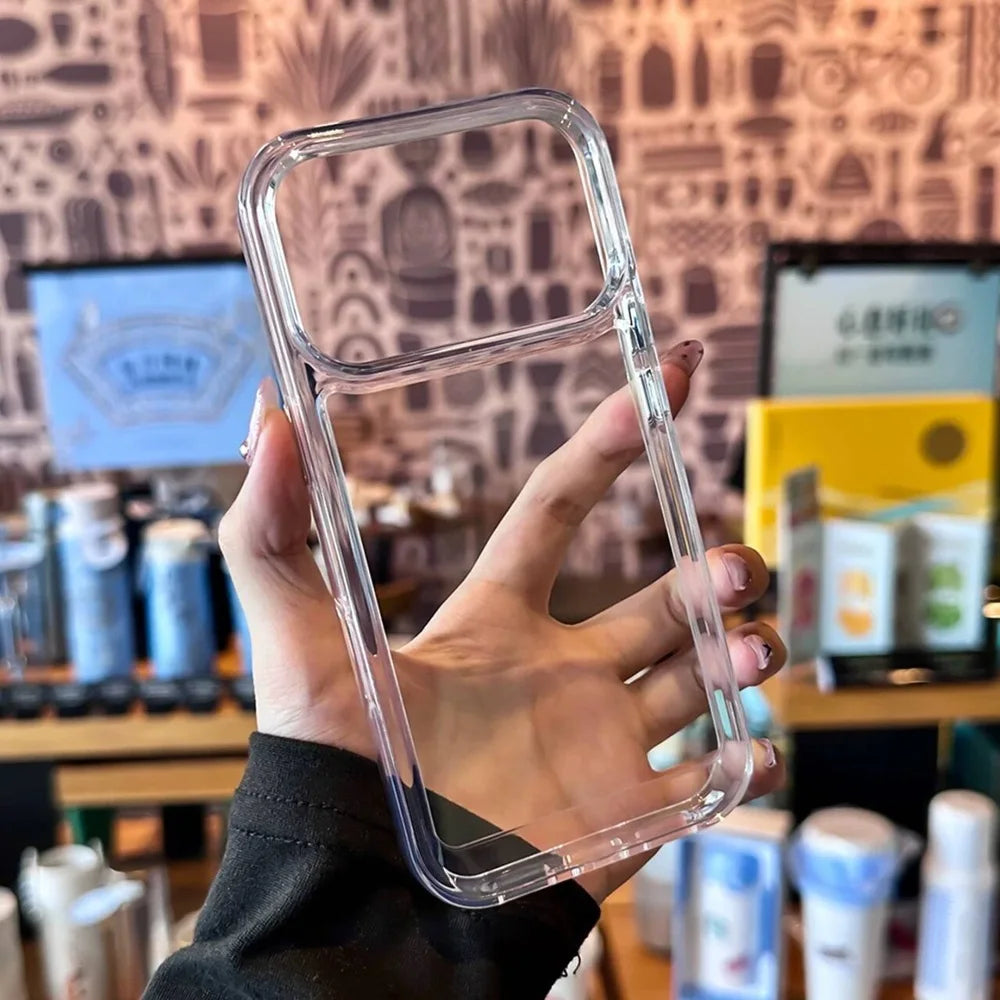 Luxury Clear Hard Acrylic Phone Case For iPhone 17 Air 16 15 14 13 12 11 Pro Max XS XR X Plus Soft Shockproof Bumper Cover