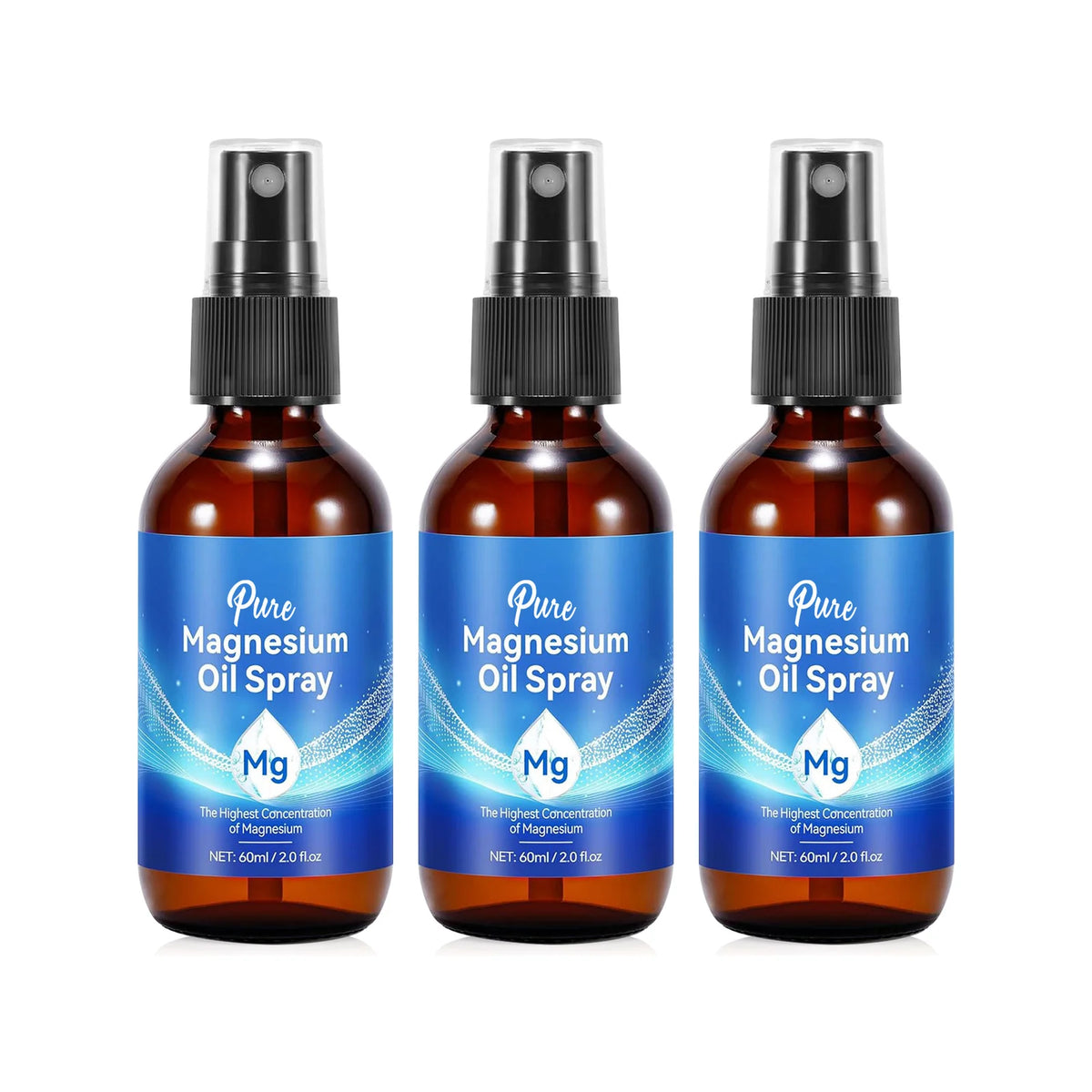 Magnesium Body Oil Spray 60ml 10 Percent Mineral Rich Formula for Muscle and Skin Care Natural Chloride Solution