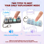 LED Light Keyboard Keychain Fidget Toy Clickable Button Stress Relief Portable Desk Accessory Office Decor Gift  Anxiety Relief