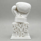 3D Printed "Never Give Up" Boxing Glove Figurine Inspirational Desk Decor Motivational Sculpture for Office Home Gift Birthday
