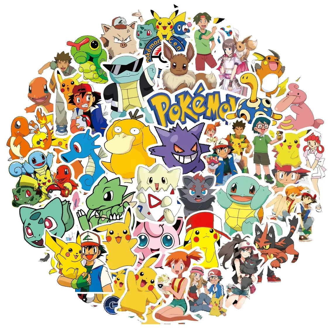 PokeMoned Theme Party Favors Slap Bracelets Stickers Keychain Party Gifts Goodie Bag Stuffers Fillers Birthday Party Decorations