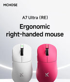 MCHOSE A7 Ultra RE Gaming Mouse 8000Hz Polling Rate Ergonomic Design 20000fps 42000DPI 750IPS Super Glide Coating 500mAh Battery