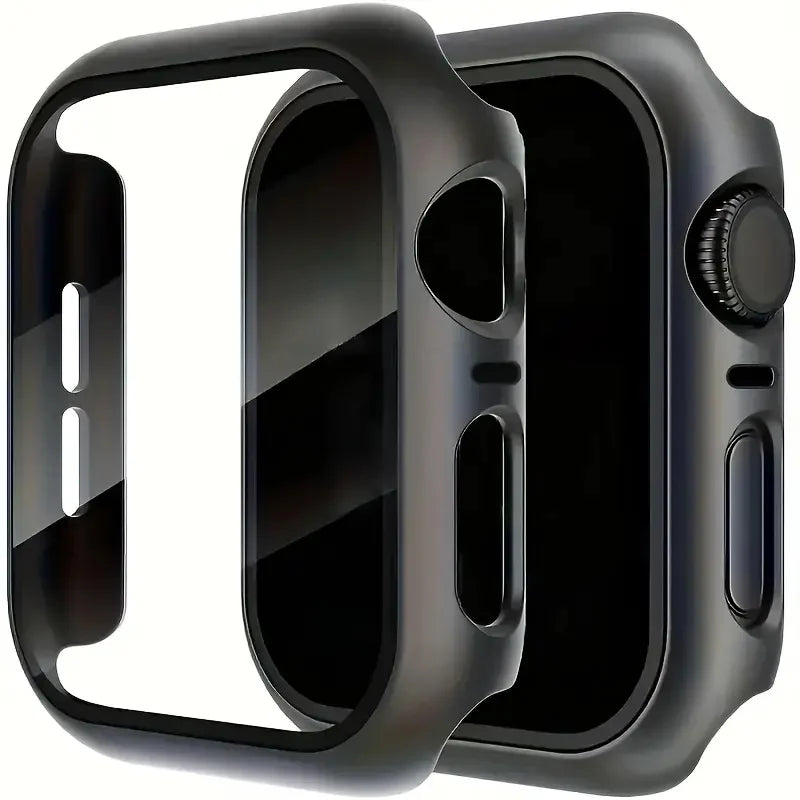 Tempered Glass+cover For Apple Watch Case Accessories 45mm 41mm 44mm 40mm 42mm Screen Protector Apple watch serie 9 4 5 6 SE 7 8