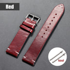 18mm 20mm 22mm Vintage Oil Wax Leather Watchband 19mm 21mm 24mm Universal Stitching Cowhide Strap for Seiko for Omega Watch Band