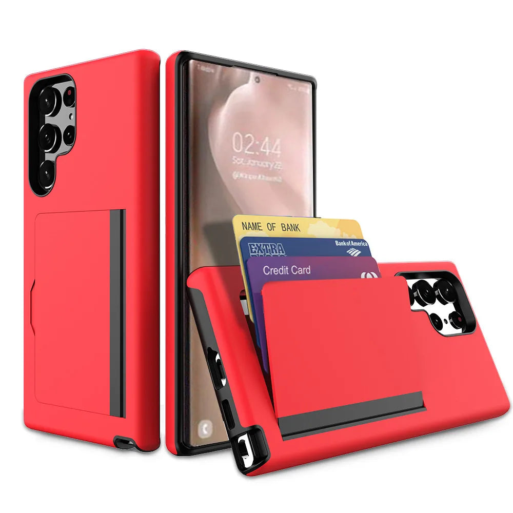 For Samsung Galaxy S24 Ultra S23 S22Plus S21+ S20 FE S10 A12 A52 A72 Case Wallet Card Slot Credit Card Cover For Samsung Note 20