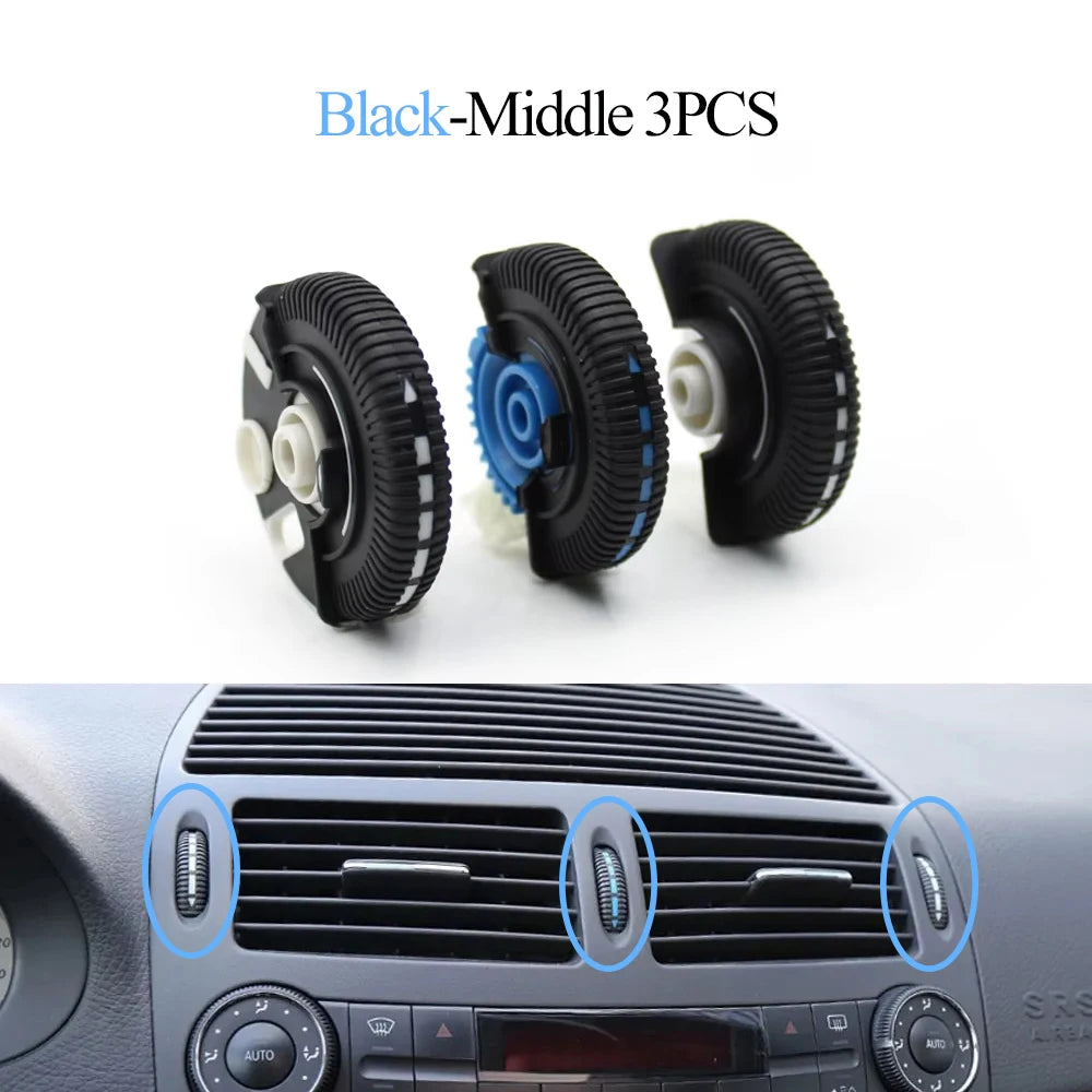 2/3PCS Set Car Front Air Conditioning AC Vent Rolling Wheel For Mercedes BENZ E Class W211 E200 E300 E230 E260 E280 2003-2008