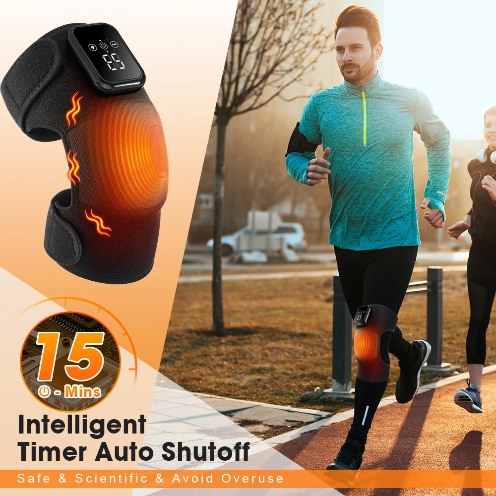 Electric Heating Shoulder Knee Massager with 3 Levels Vibration Muscle Relax Belt for Arm Enlarge Size for Shoulder