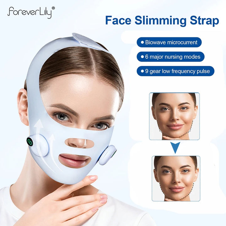 Facial EMS Lifting Machine Chin Cheek Slimming Strap Facial Shaping Massager Double Chin Removal V Line Lift Belt Skin Care Tool