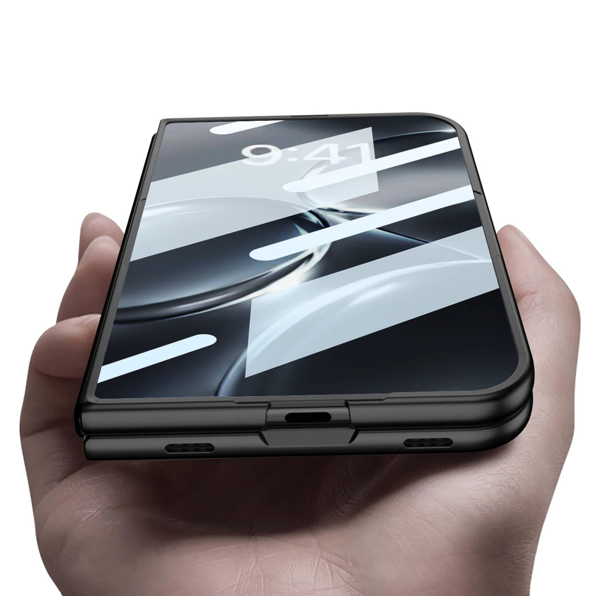 For iPhone Duo foldable phone case with wrist strap, stand, and screen protector all-in-one  For iPhone Duo