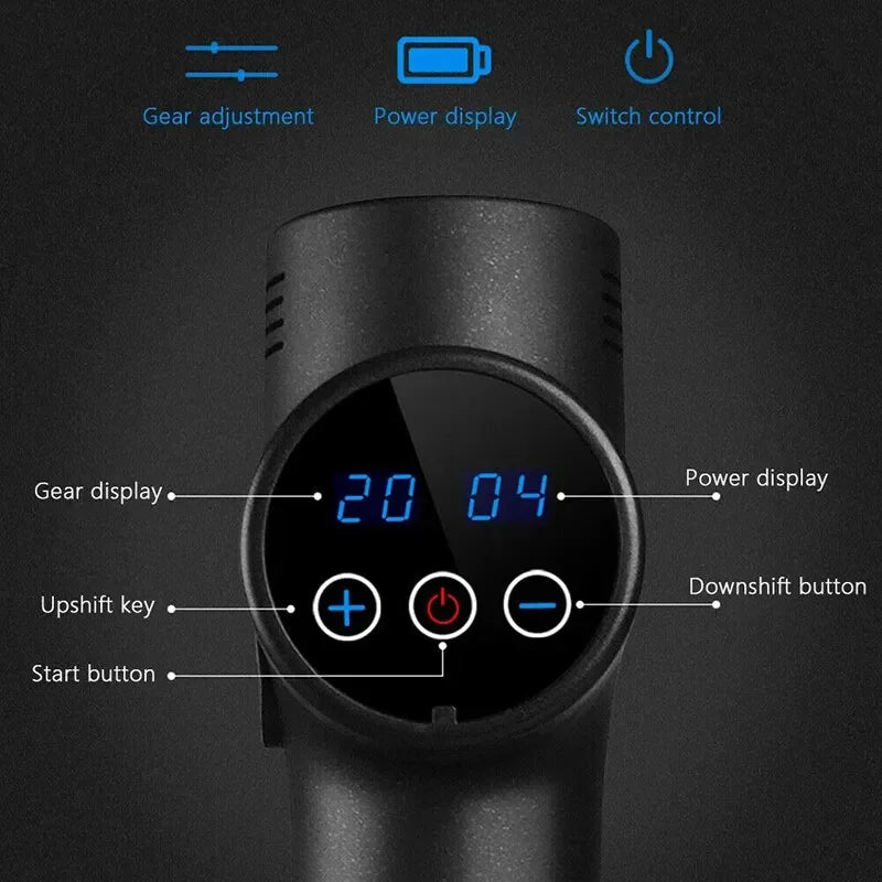 Fascial Massage Gun Electric Percussion Pistol Massager Body Neck Back Deep Tissue Muscle Relaxation Massage Gun Fitness