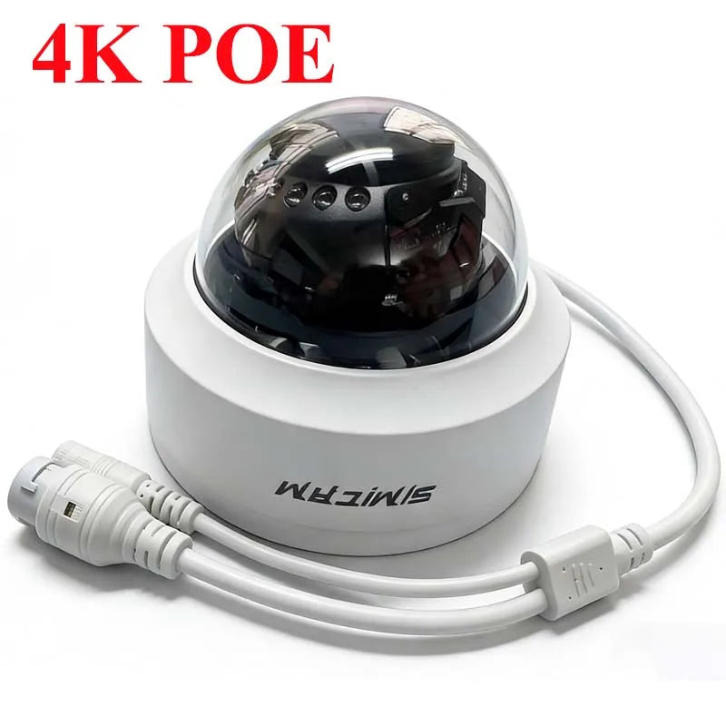 4K Video Surveillance Camera POE Doms Dome IP Onvif Audio 48V POE/DC 12V 4MP/5MP/8MP Night Vision CCTV Security Camera For NVR