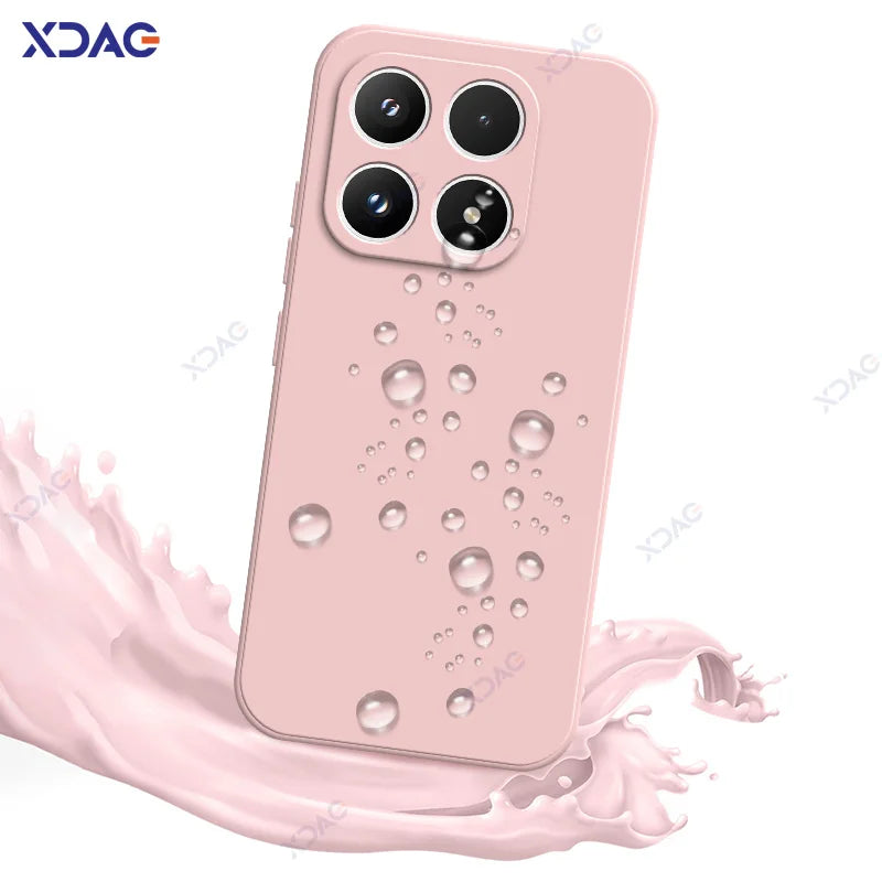 Original Mobile Phone Cases for Xiaomi 17 Xiaomi17 5G 6.3" 360 Soft Luxury Square Liquid Silicone Back Cover Waterproof Bags