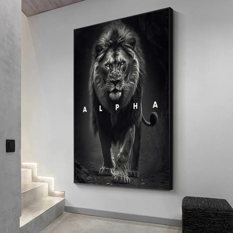 Animal Motivation Poster Panther Lion Motivational Canvas Posters Prints Canvas Painting Focus Conquer Fearless Mural Wall Decor