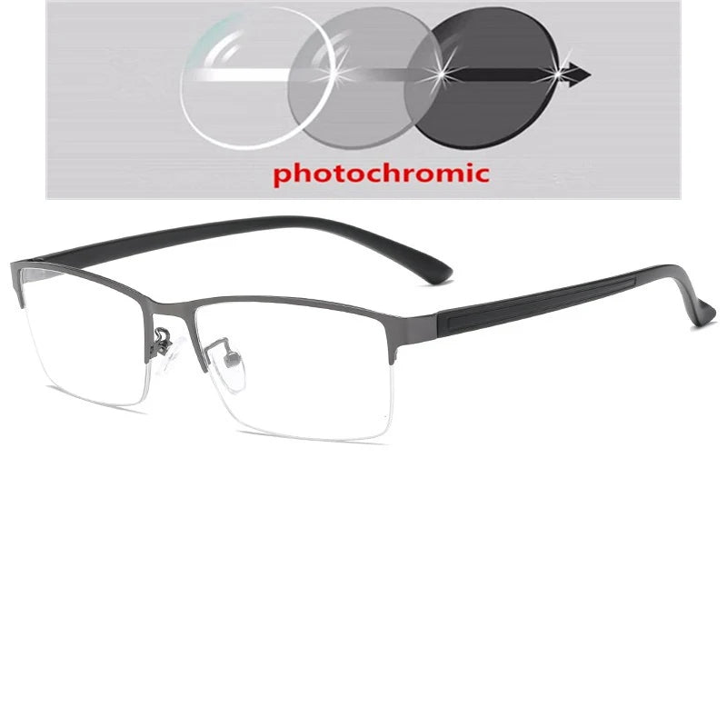 Semi-Rimless Steampunk Shortsighted Prescription Glasses Women Men Anti Blue Rays Computer Myopia Spectacles 0 -0.5 -0.75 To -6