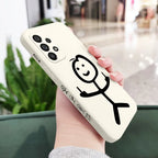 Line Cute Man Case For Samsung Galaxy A73 A53 A33 A23 A13 A03 A72 A52 A52S A32 A22 A12 A02 A02S A71 A51 A31 A21S 4G 5G Cover