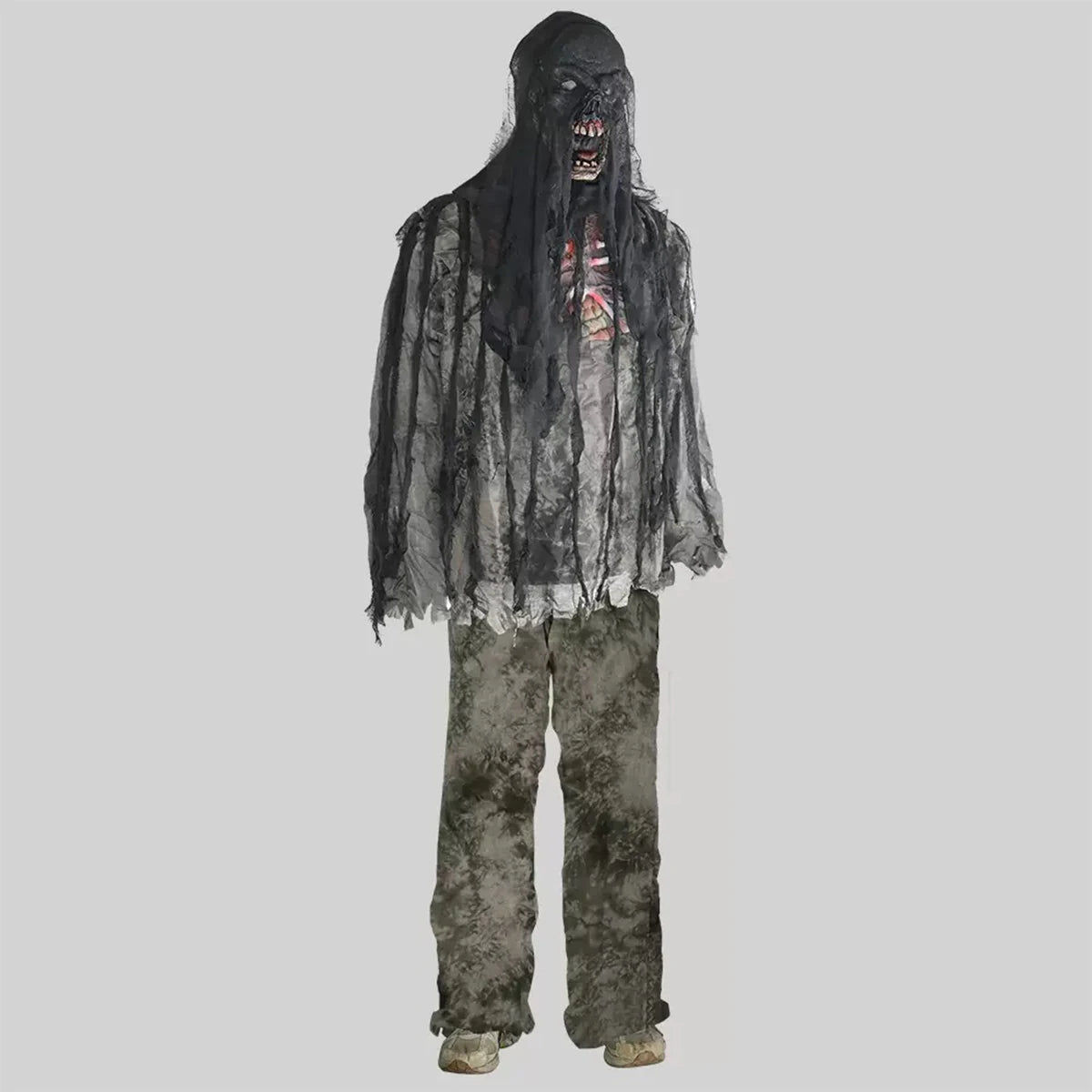 Kids & Adults Zombie Cosplay Costume, Scary Horror Bloody Skeleton  Outfit with Mask Gloves, Halloween Carnival Fancy Dress
