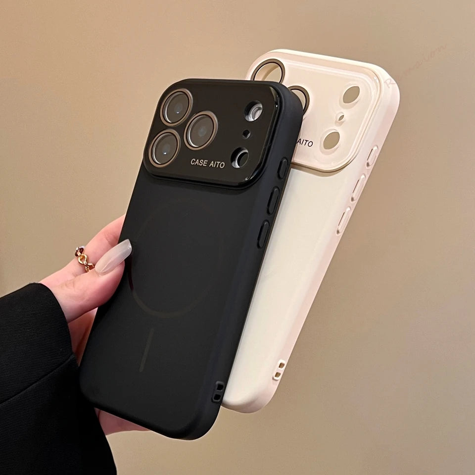 Big Window Liquid Silicone Phone Case For iPhone 17 Air 16 15 14 Plus 12 13 16 Pro Max Official Soft Protector Cover