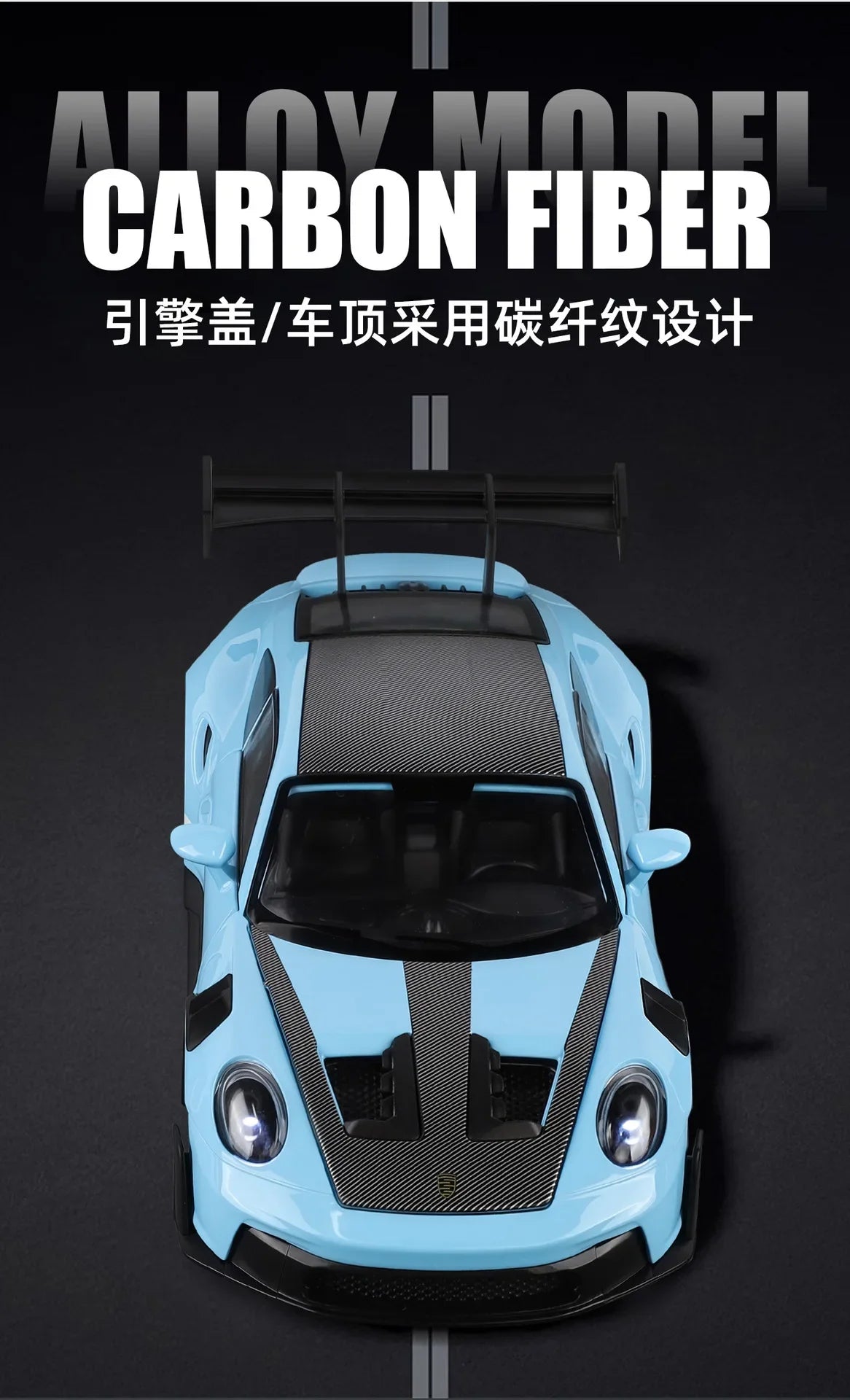 1:24 911 GT3 RS Alloy Sports Car Model Collection Ornament Toy Vehicle Diecast Miniature Voiture Boyfriend Gift