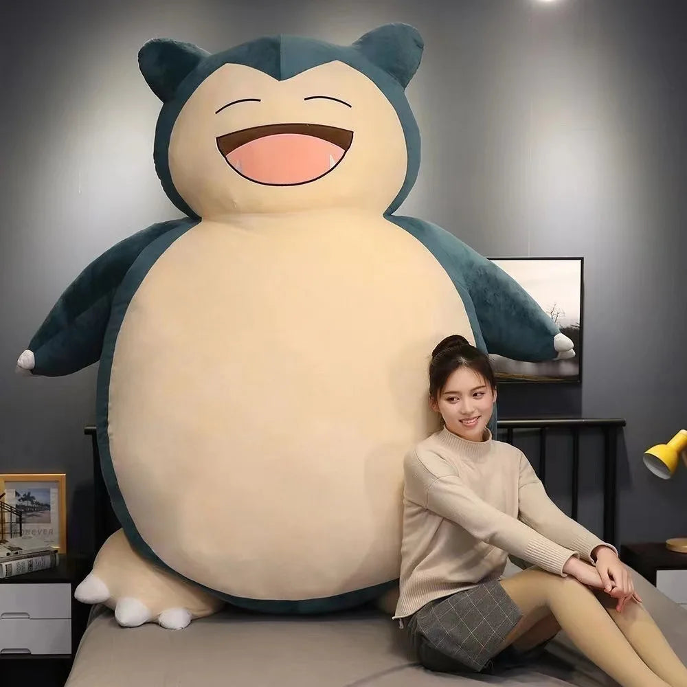 30/200cm Huge Pokemon Snorlax Anime Plush Toys Big Pokémon Plushie Kawaii Semi-finished Leather Holster Pillow Gift for Children