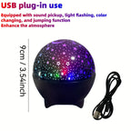 LED Night Light Starry Sky Galaxy Moon Projector Light Auto Color Changing USB 5V RGB Ambient Light for Kids Room Birthday Party