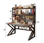 Gaming Desk with Bookshelf and Pegboard Computer Desk with Storage Shelf Home Office Study Desk for Bedroom Small Space