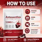 Astaxanthin Softgels Triple Strength From Microalgae Supports Healthy Aging Promotes Collagen Supports Skin Barrier 120 Softgels