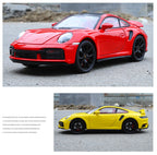 1:24 Porsche 911 992 Turbo S Alloy Sports Car Model Diecast Metal Racing Vehicles Car Model Simulation Sound Light Kids Toy Gift