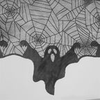 1pc Halloween Lace Mantel Scarf Spider Web Ghost Edge Fireplace Table Runner Decor, Party Atmosphere Decorative Tablecloth