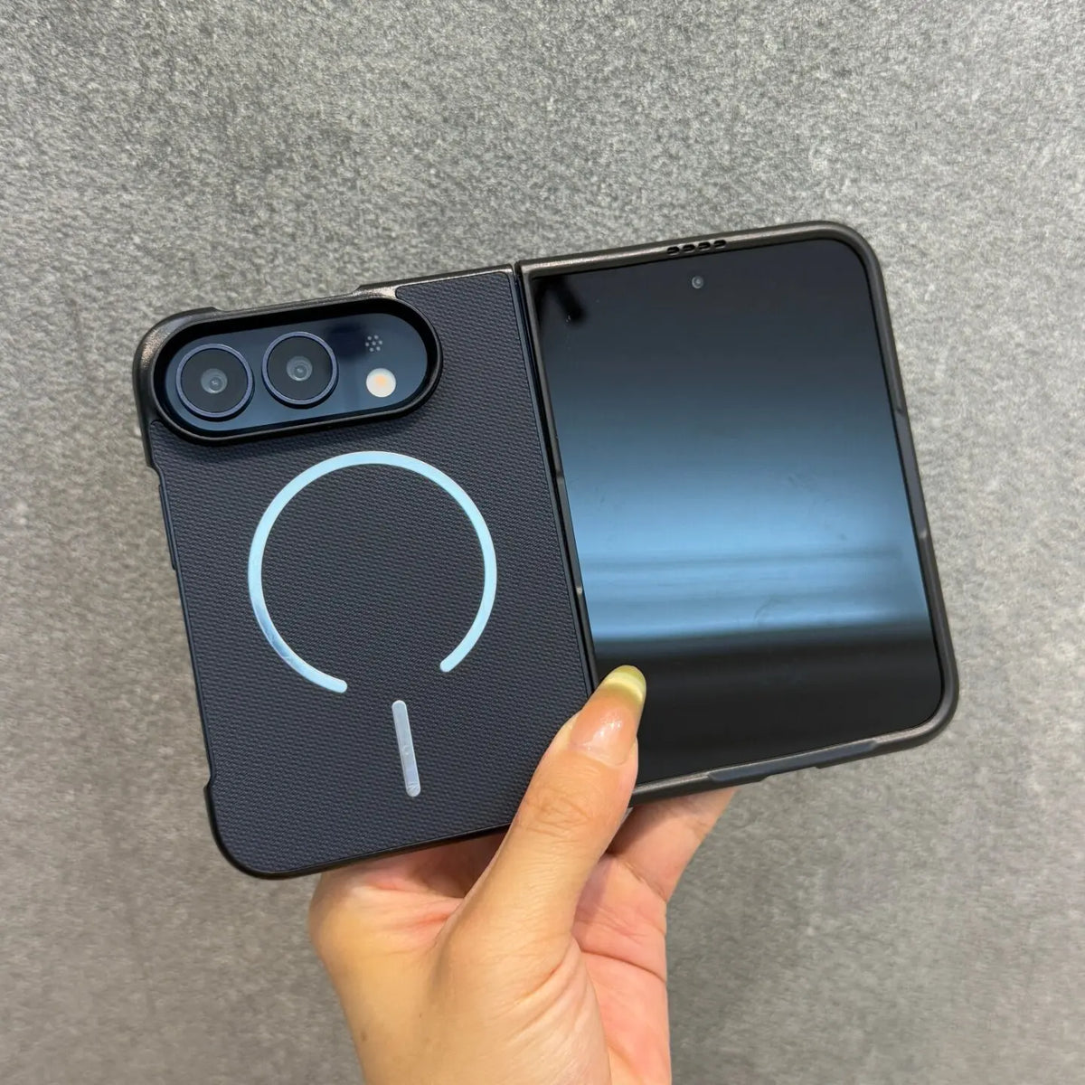 For iPhone Duo Case Technique PU Leather for Magsafe Cases For iPhone Duo 2026 Magnetic Wireless Charging PC Pure Color Cover