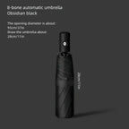 8-Rib Automatic High Quality Umbrella - One-Touch Open/Close, Compact Foldable Design for Men & Women, Navy & Black, Business &