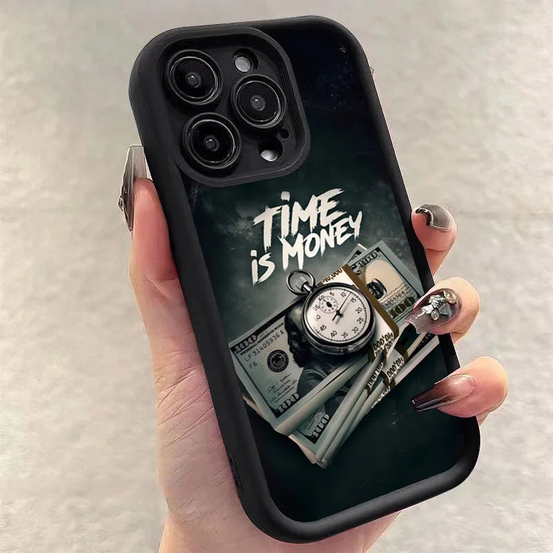 "Time is Money" Print iPhone Case – Soft Cover