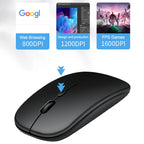 Wireless Mouse Dual Modes Bluetooth-compatibl 2.4G Portable Office Mouse for Laptop Notebook PC MacBook Battery Gaming Mouse
