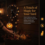 Solar Halloween Black Cat & Pumpkin Moon Garden Stake Light, Solar Garden Decoration, Outdoor Waterproof Metal Pumpkin Stake