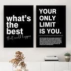 Simple Black Background Inspirational Quotes Canvas Art Poster Prints Modern Motivational Wall Decor Picture for Home