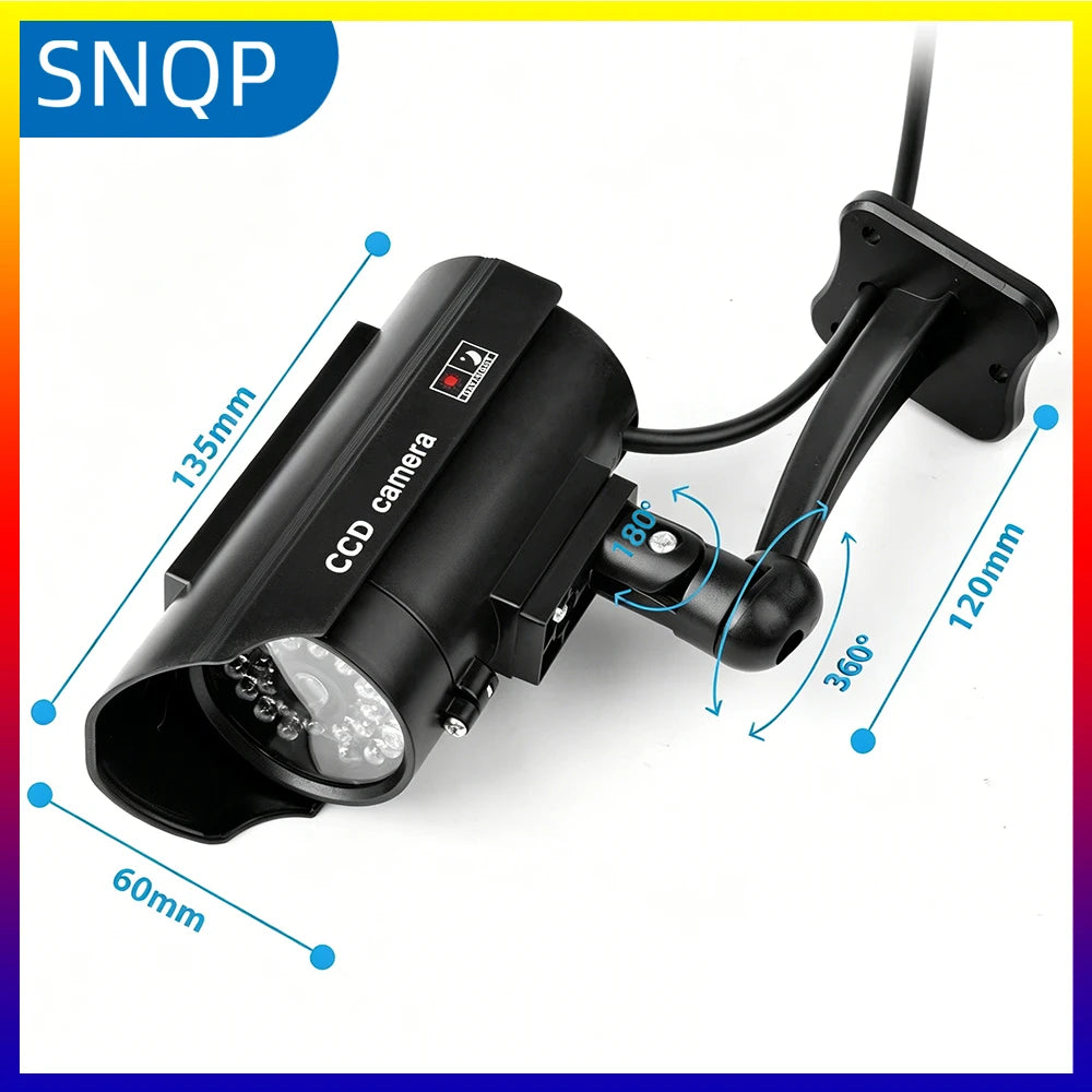 SNQP Fake Camera Dummy Waterproof Security CCTV Surveillance Camera With Flashing Red Led Light Outdoor Indoor