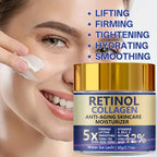 Retinol Collagen Hyaluronic Acid. Anti-Aging Moisturizer 5X Firming Lift. Even Skin Tone. Vitamins A B5 C E Panthenol. 60g