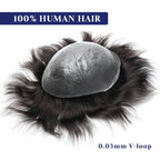 Os21 0.03-0.04mm NG Clearance Thin Skin Toupee Capillary Prothesis Hair Piece For Men Hair Replacement System V Loop Men Toupee