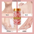 80 Capsules of Vitamin E Facial Essence, Day and Night Moisturizing, Deeply Hydrating, Leaving Skin Soft and Supple, Pink Capsule Packaging, Safe and Hygienic, Easy to Carry