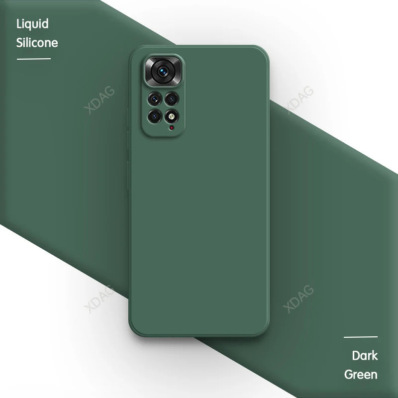 Basic Phone Case for Xiaomi Redmi Note 11 Global Market 4G 6.43" Soft Liquid Silicone Square Classic Lens Protection Back Covers
