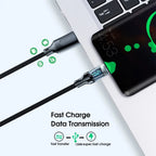 NNBILI 100W USB C 120W USB A Charging Cables with LED Display Screen, USB C=C-C，USB A=A-C, Not for Xiaomi iPhone Samsung