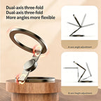 Double Sided Magnetic Suction 3 Sections Shimmering Powder Magnetic Ring Phone Holder 360° Rotatable Ultra Light Ultra Thin Allo