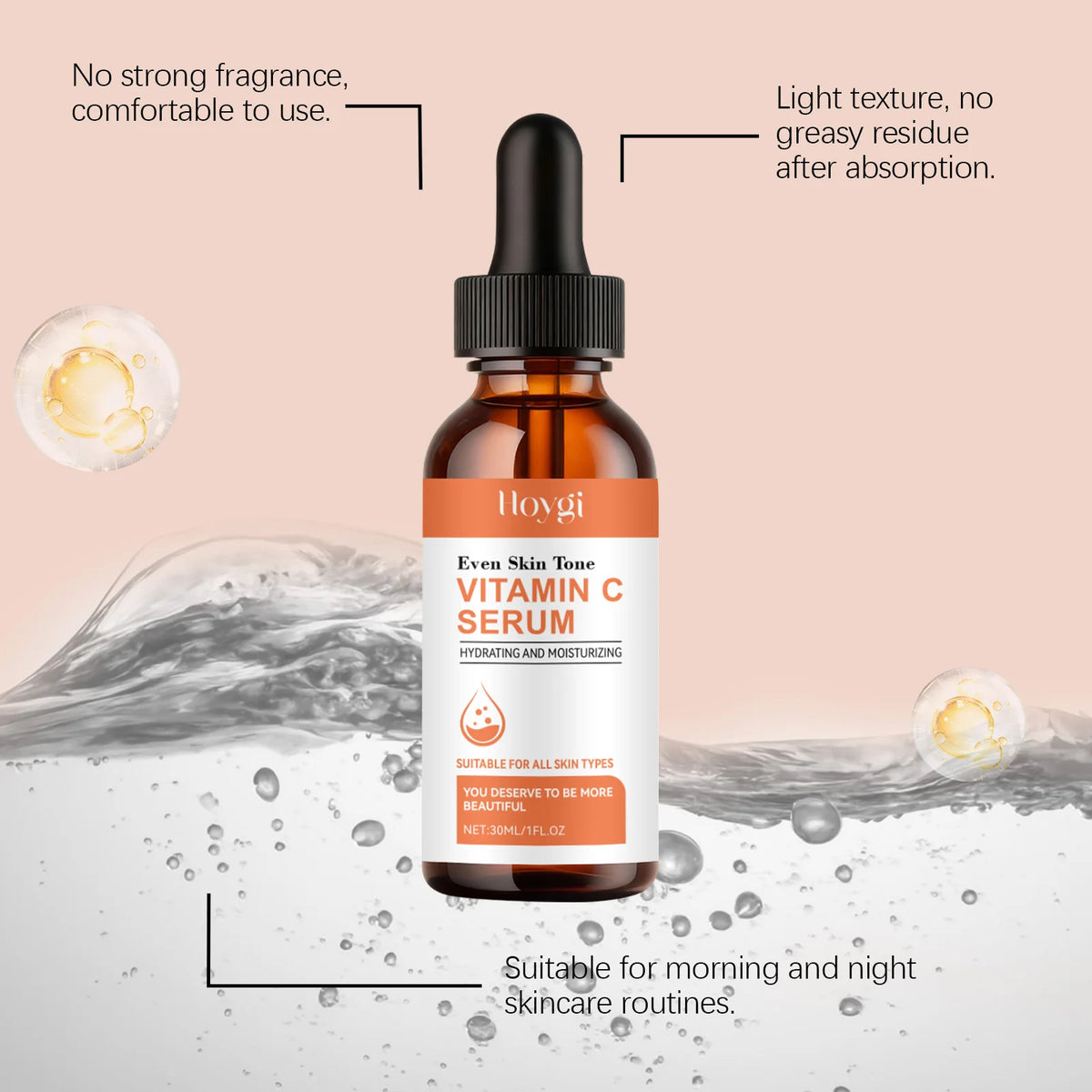 Vitamin C Serum for Face Hyaluronic Acid Brightening Dark Spot Corrector Anti Aging Face Oil Aloe Vera Daily Glow Skin Care 30ml
