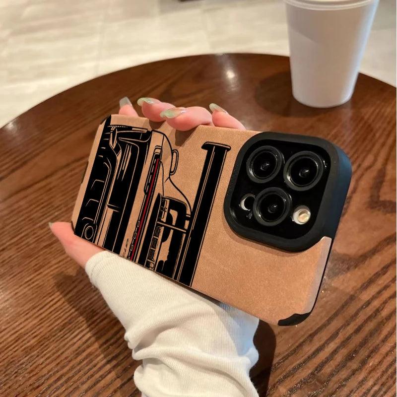 Cool Sports Car Phone Case For iPhone 18 Pro Max 17 16 15 Plus 14 13 12 11 17 Pro Air XR X XS 7 Plus SE 2022 Faux Leather Cover