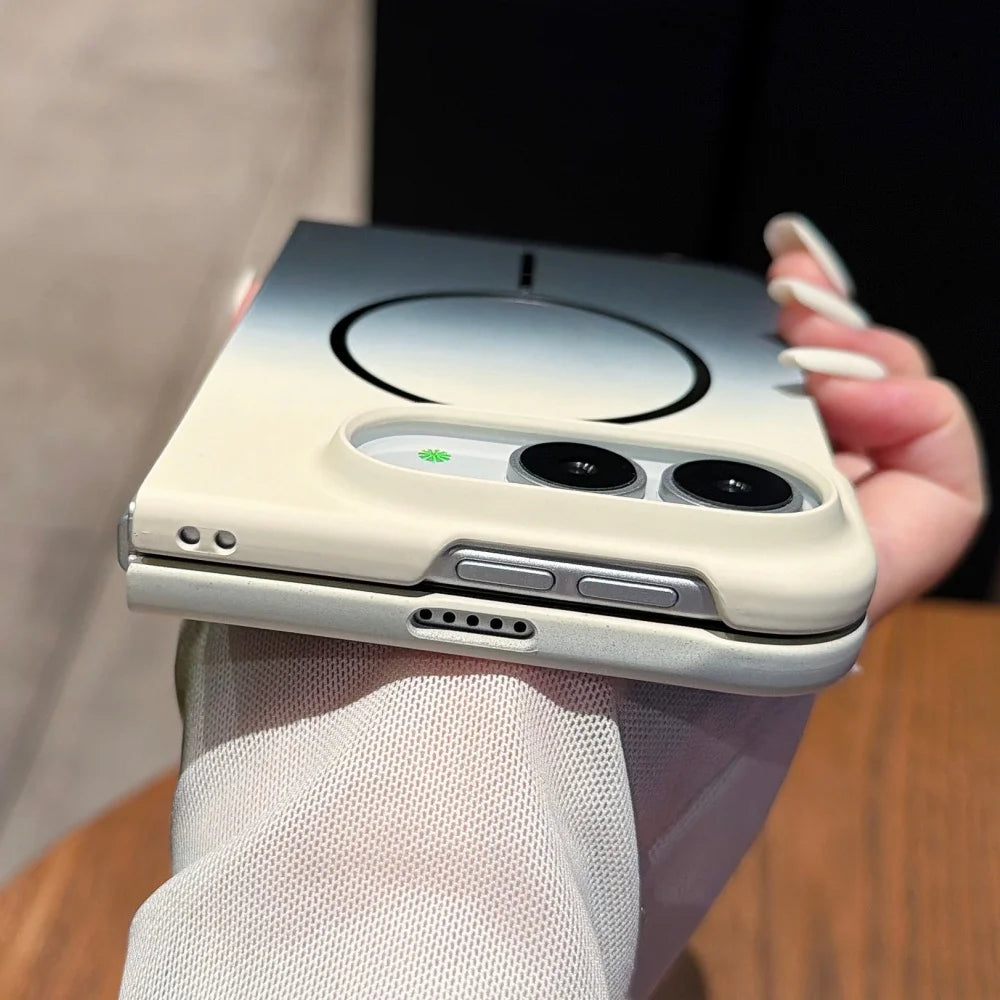 Slim Gradient Color Magnetic Wireless Charging Phone Case For iPhone Duo For Magsafe Protection Ultra Thin Hard PC Folding Cover