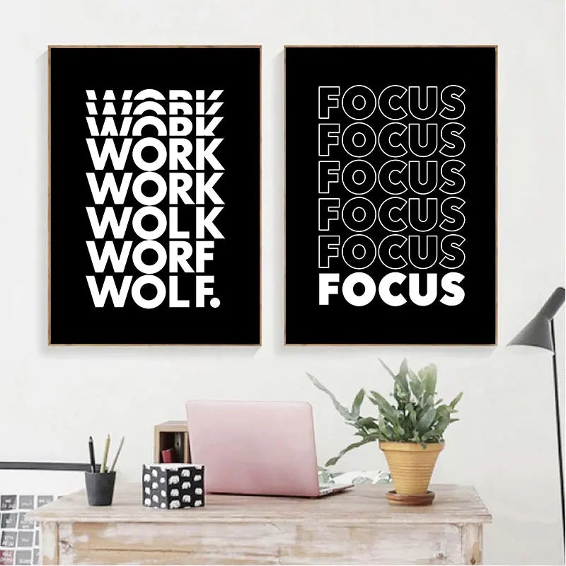 Modern Inspirational Words Canvas Art Prints Black White Interesting Motivational Wall Decor Poster for Home Office