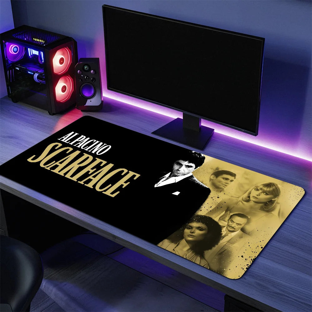 Film Scarface Tony Montana Mouse Pad Large Desk Mat Keyboard Ergonomic Office Rubber PC Non-slip Anti-fray Home Custom